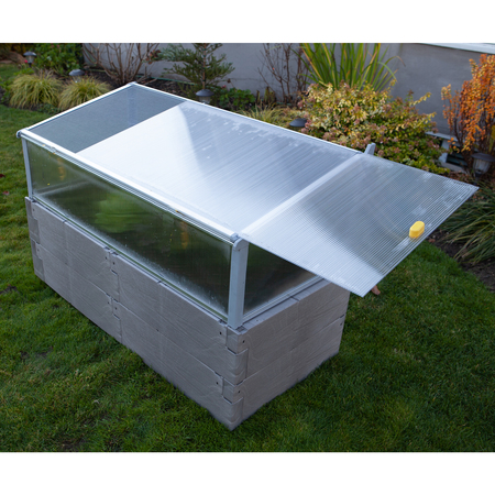 JUWEL Grey Raised Bed with "All Year" Cold Frame TRB-AYCF-G